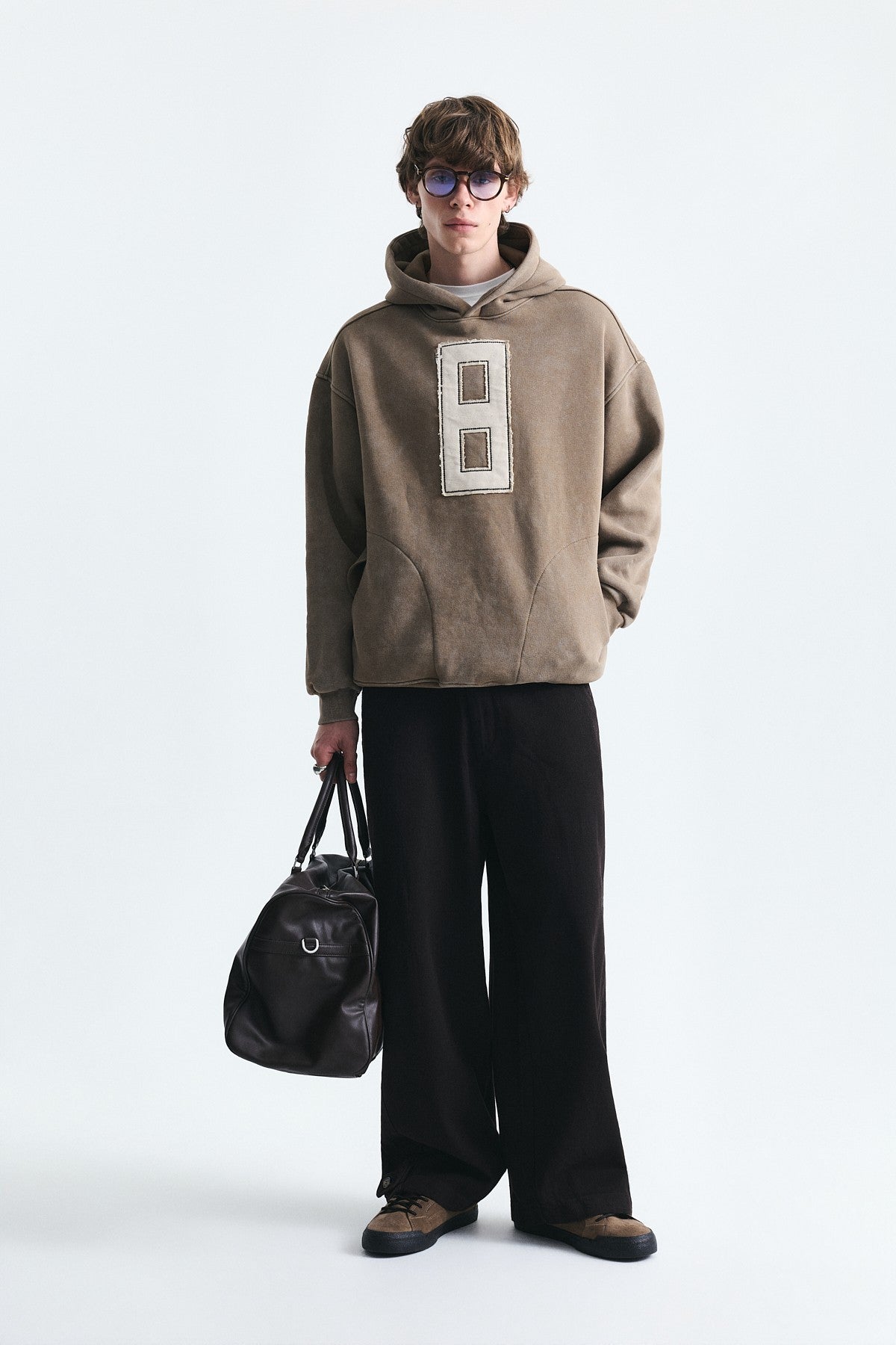 Oversized Sweatshirt with Printed Numbers
