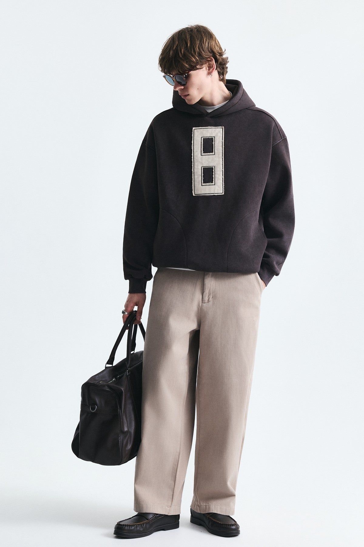 Oversized Sweatshirt with Printed Numbers
