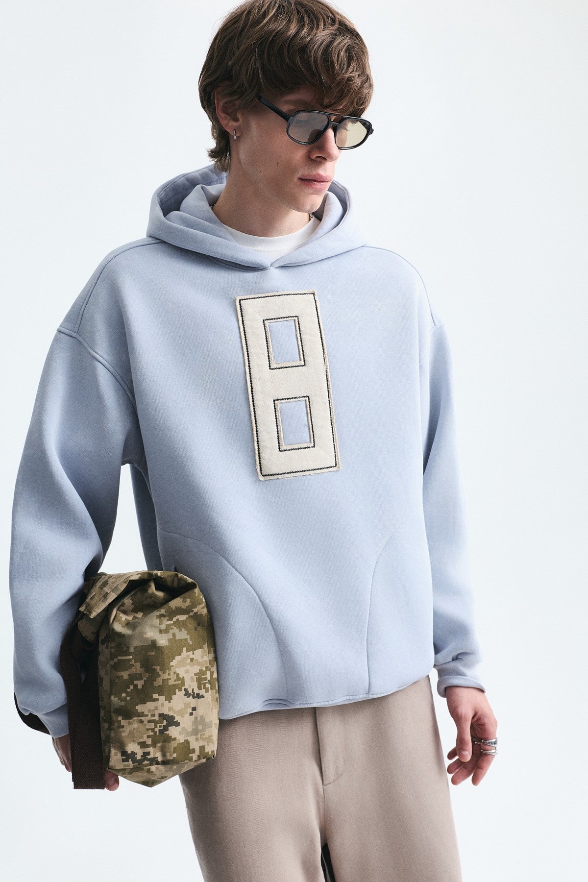 Oversized Sweatshirt with Printed Numbers