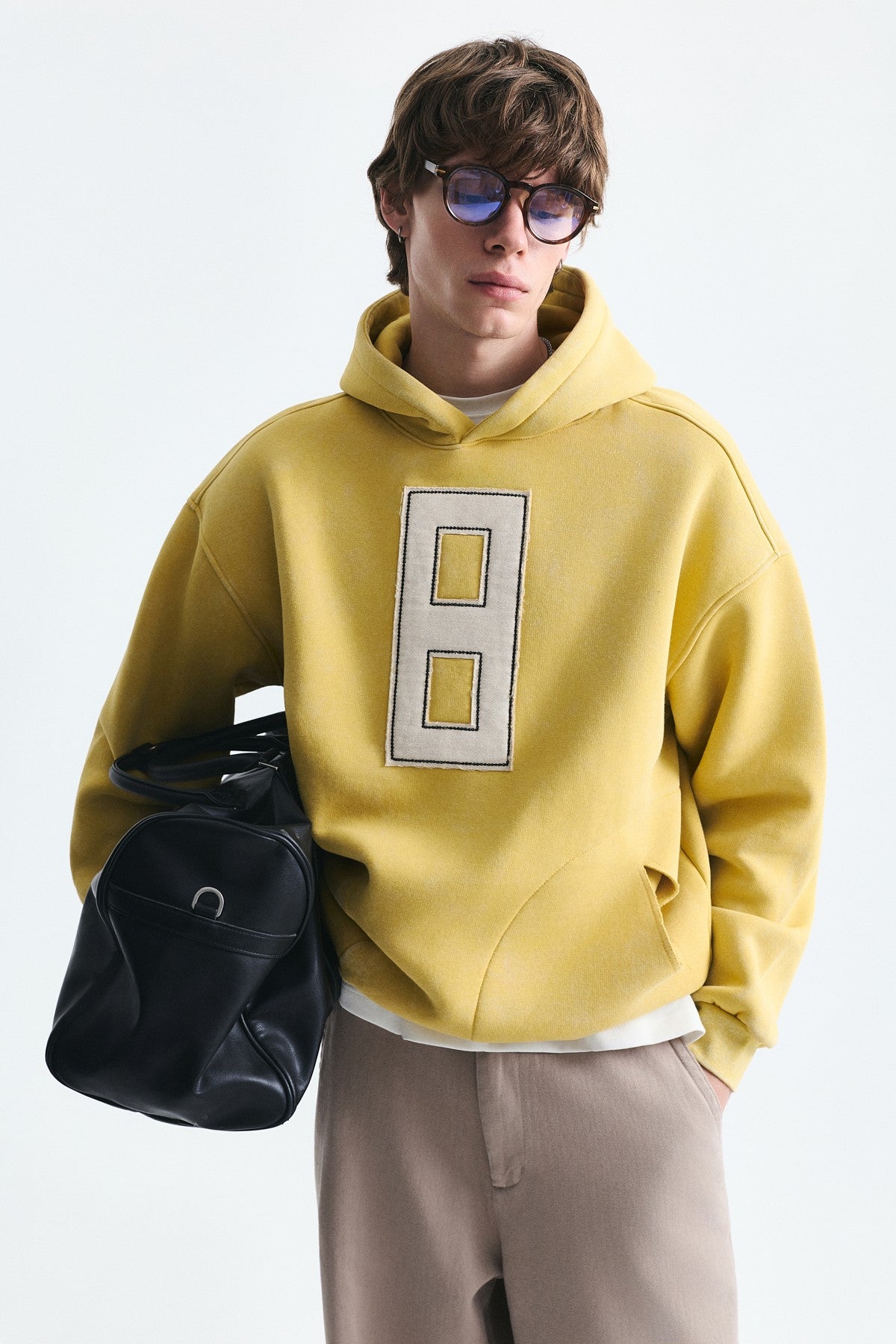Oversized Sweatshirt with Printed Numbers