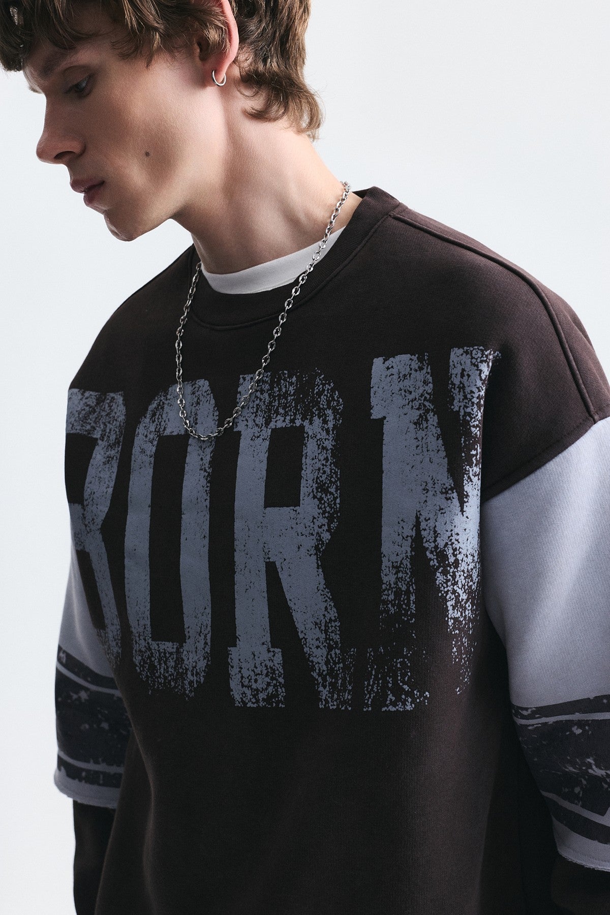 Oversized Double-Sleeve Sweatshirt