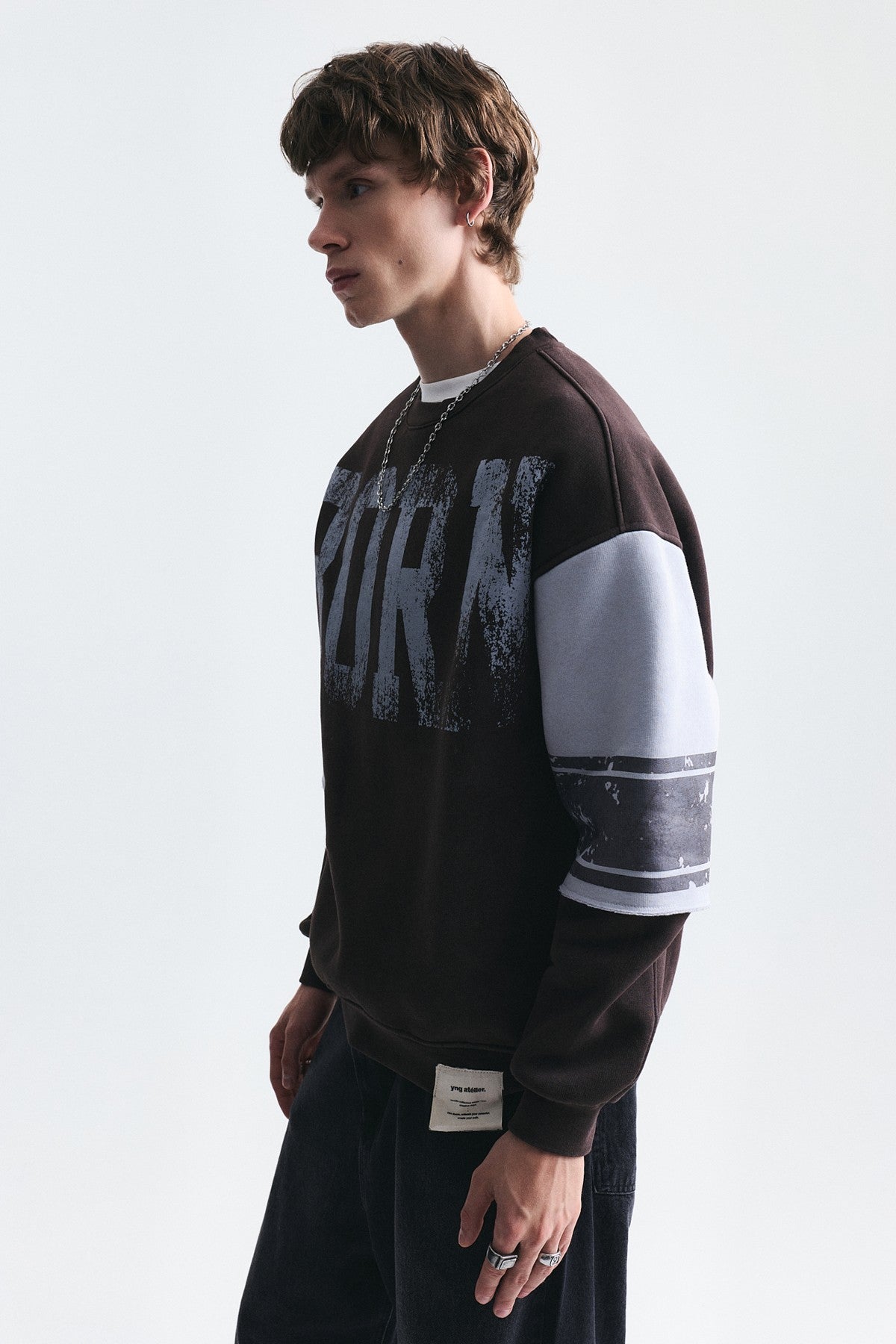 Oversized Double-Sleeve Sweatshirt
