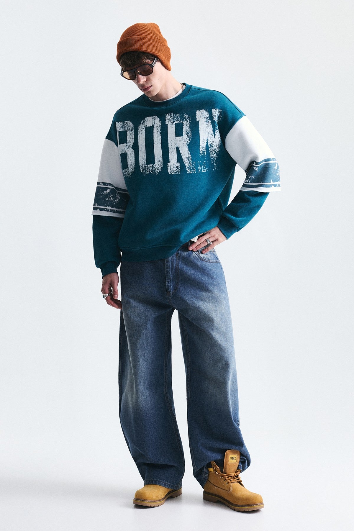 Oversized Double-Sleeve Sweatshirt