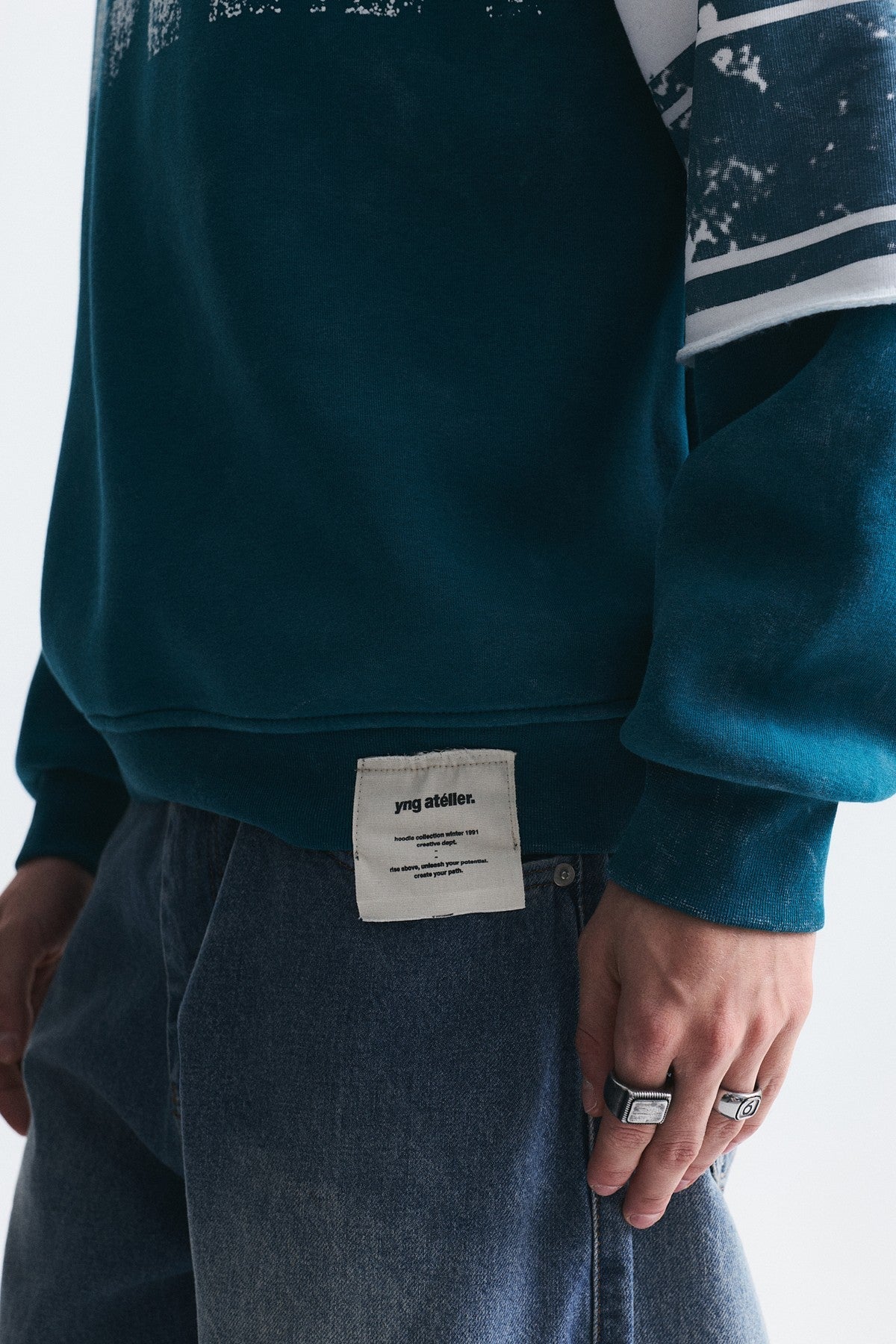 Oversized Double-Sleeve Sweatshirt