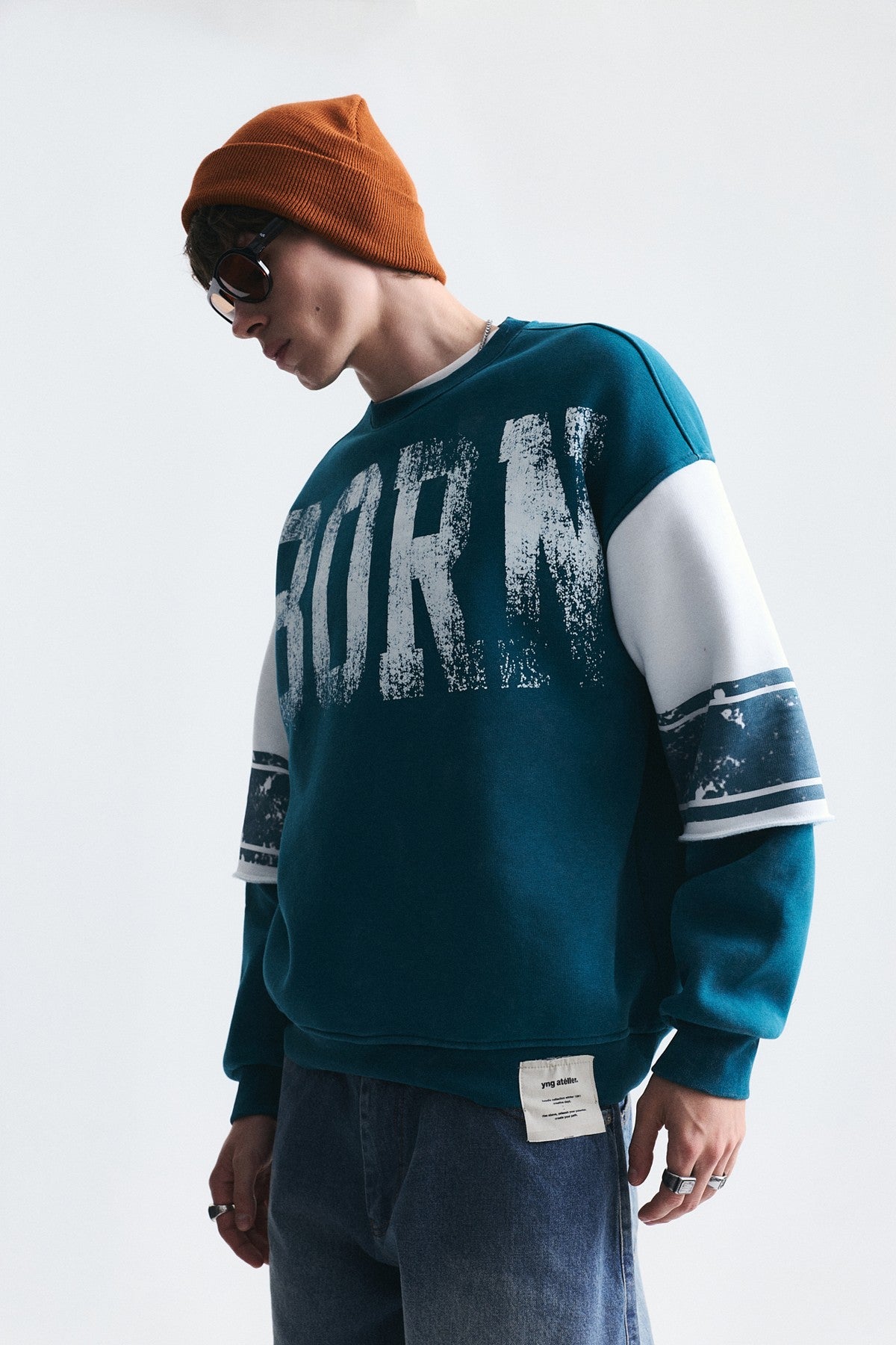 Oversized Double-Sleeve Sweatshirt