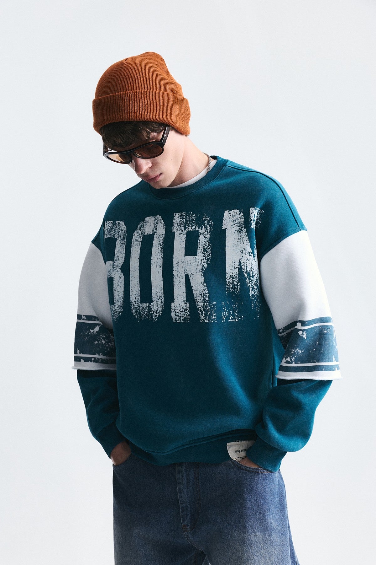 Oversized Double-Sleeve Sweatshirt