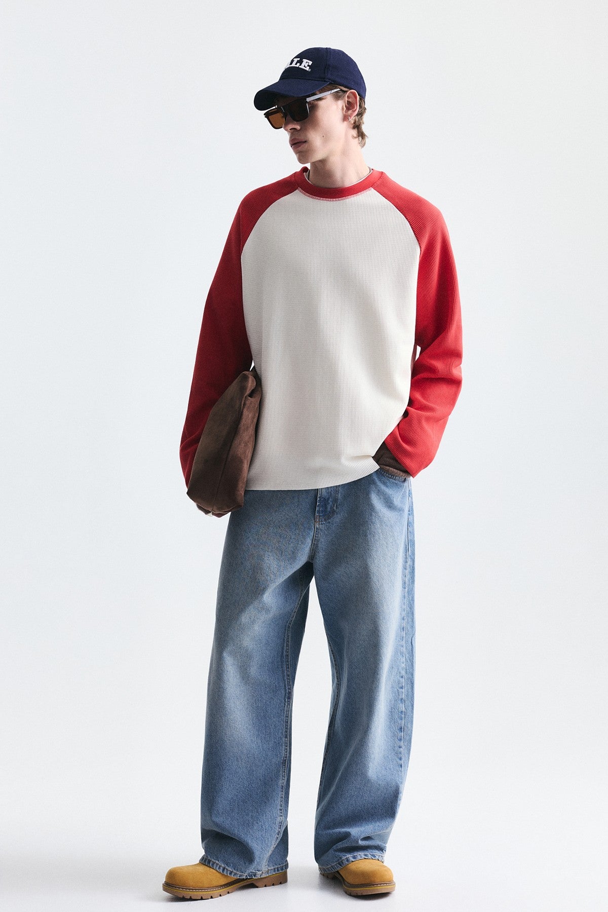 Color-Blocked Textured Sweatshirt