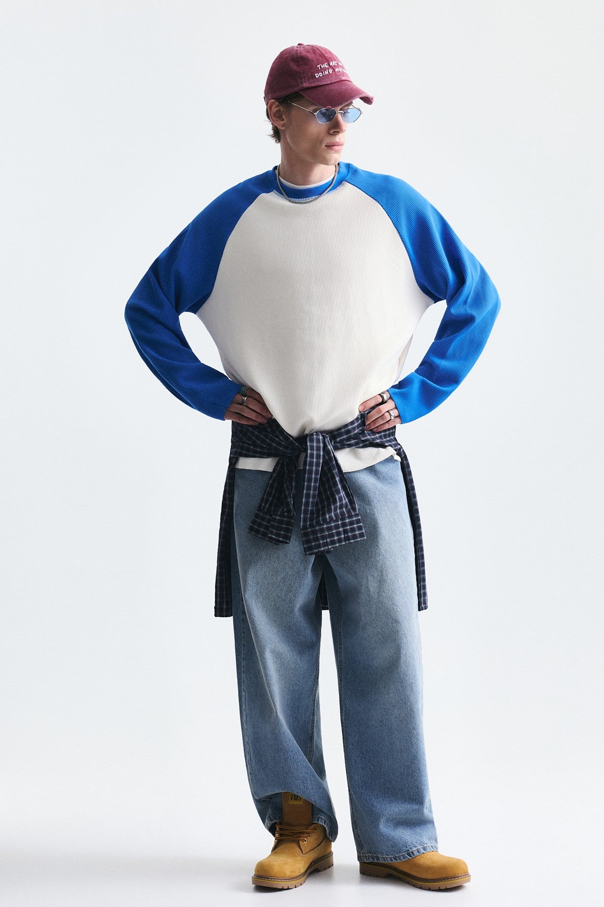 Color-Blocked Textured Sweatshirt