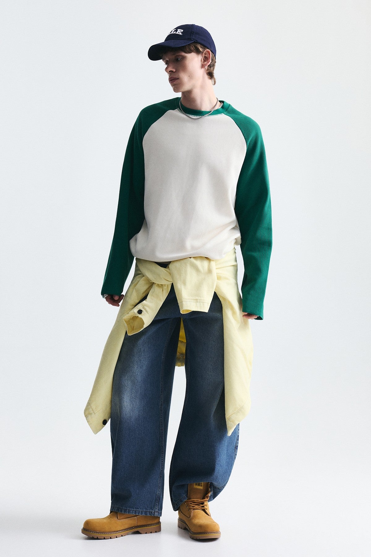 Color-Blocked Textured Sweatshirt