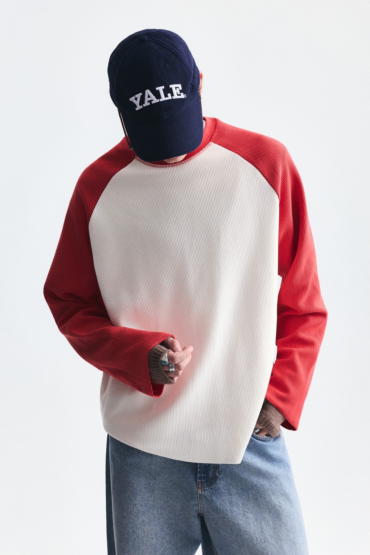Color-Blocked Textured Sweatshirt