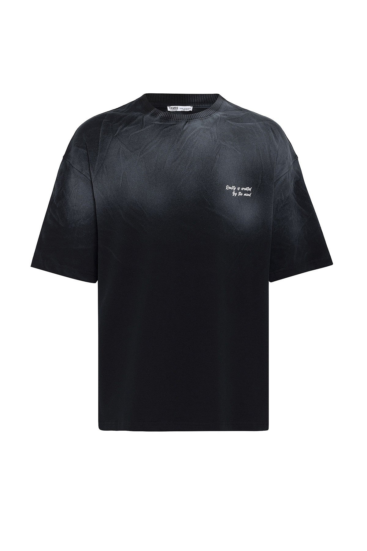 Oversized T-Shirt with Washed-Out Print and Detailed Design