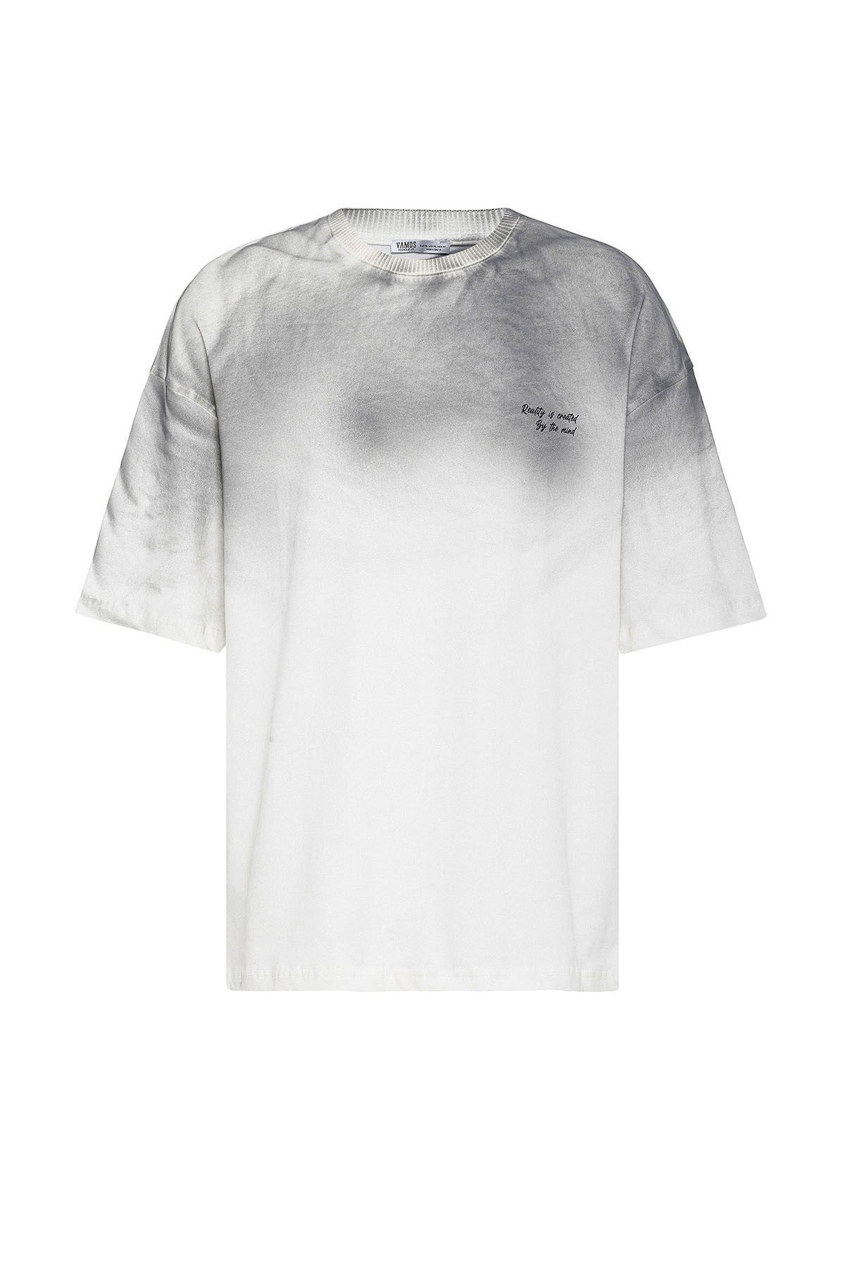 Oversized T-Shirt with Washed-Out Print and Detailed Design