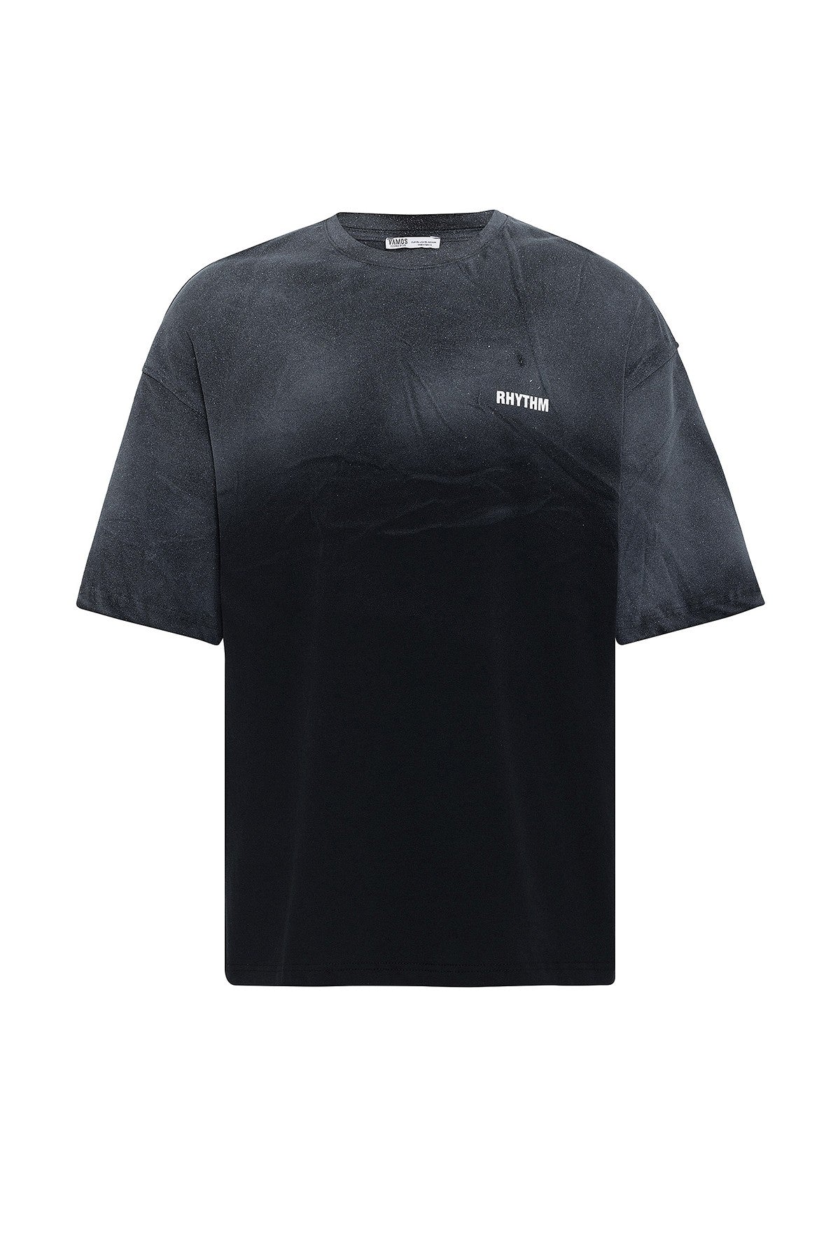 Oversized T-Shirt with Back Print and Washed Finish V70-33