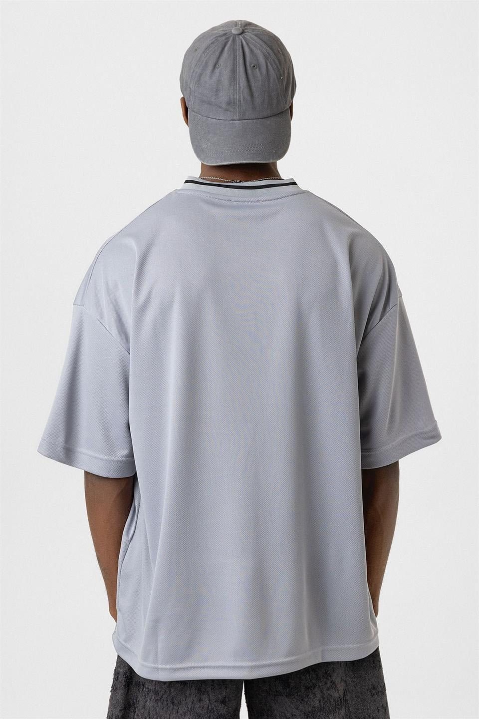 Oversized Printed Jersey T-Shirt, Gray