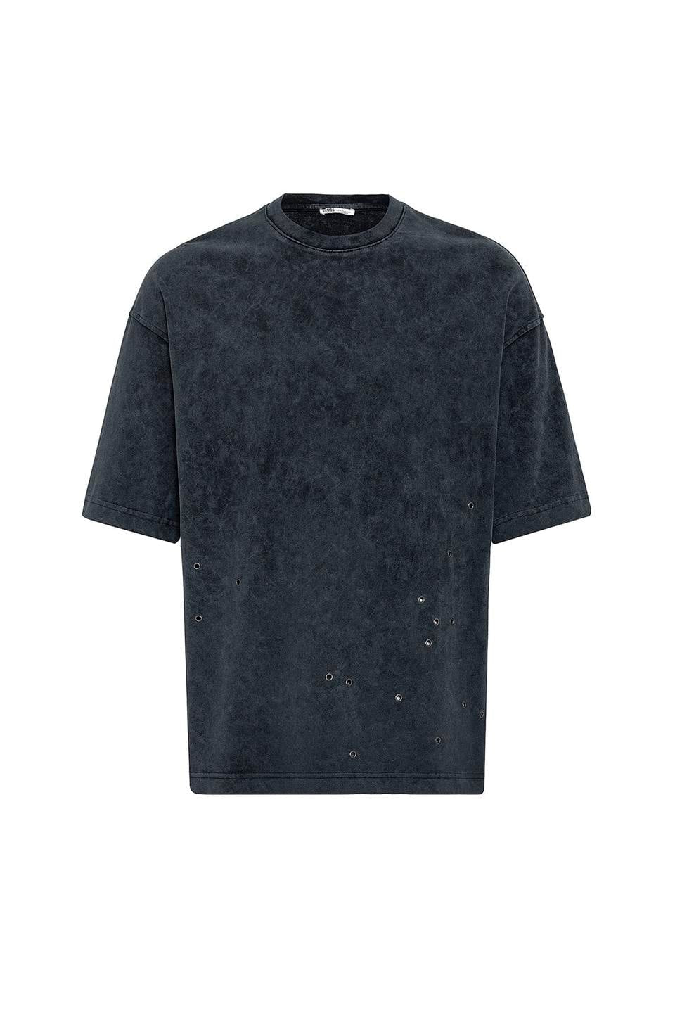 Oversized T-Shirt with Metal Accents and a Washed Look