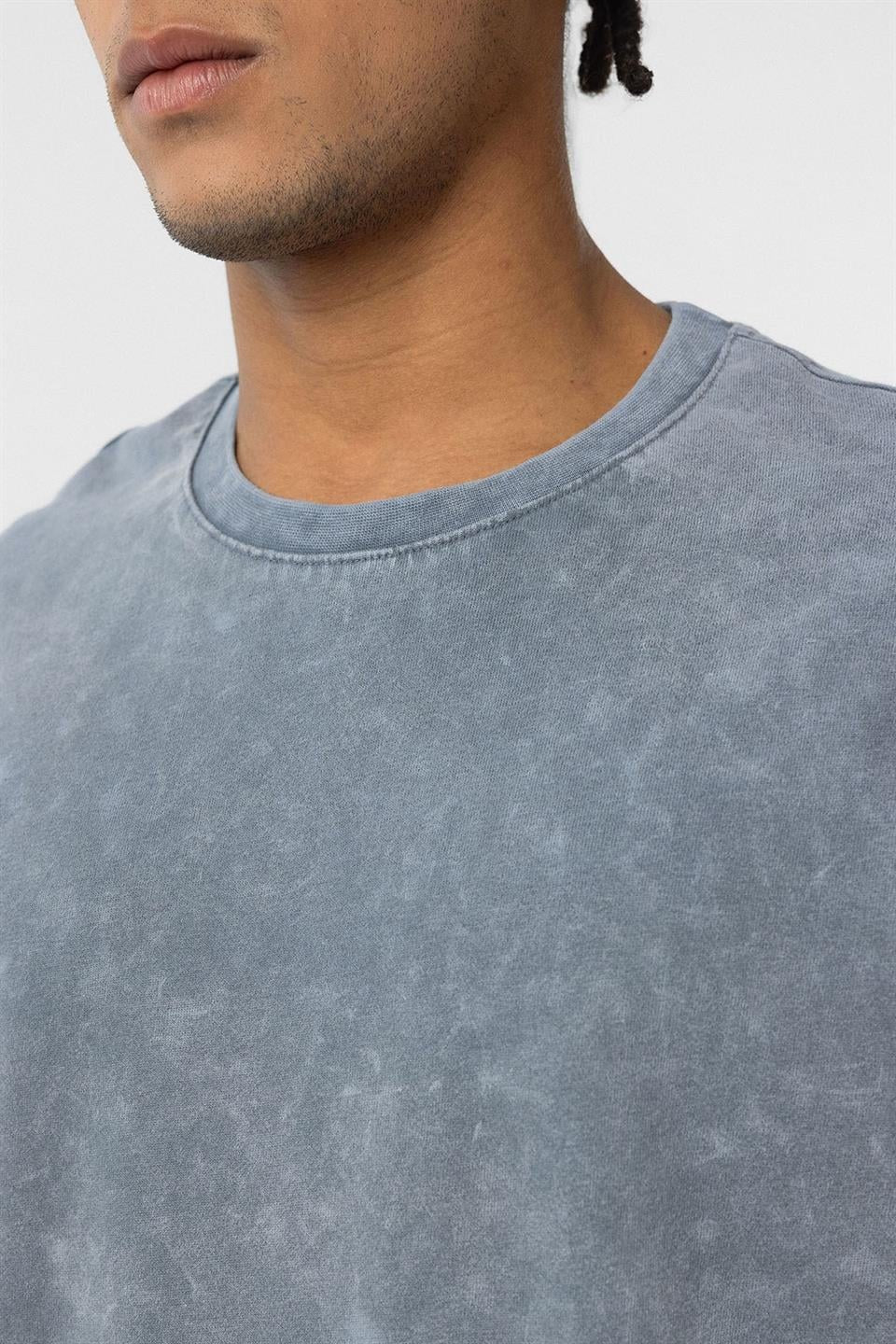 Oversized T-Shirt with Metal Accents and a Washed Look