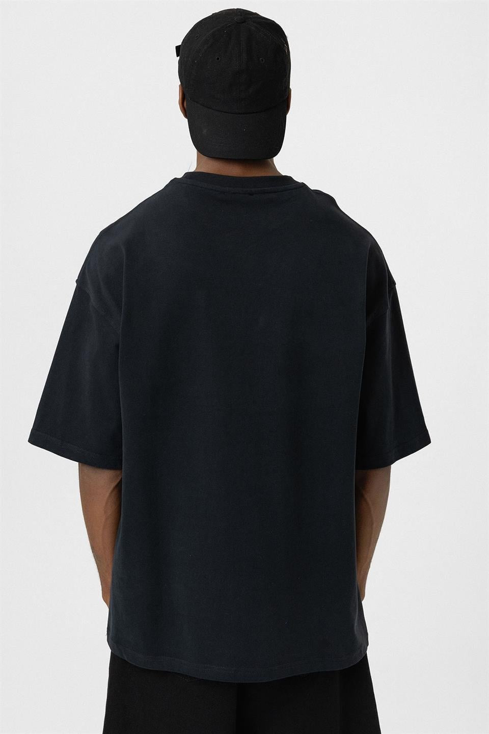 Oversized T-Shirt with Bike-Neck Pocket