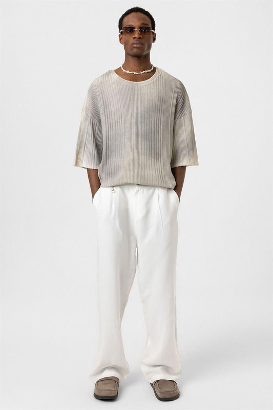 Oversized Knit T-Shirt (Machine Washable)