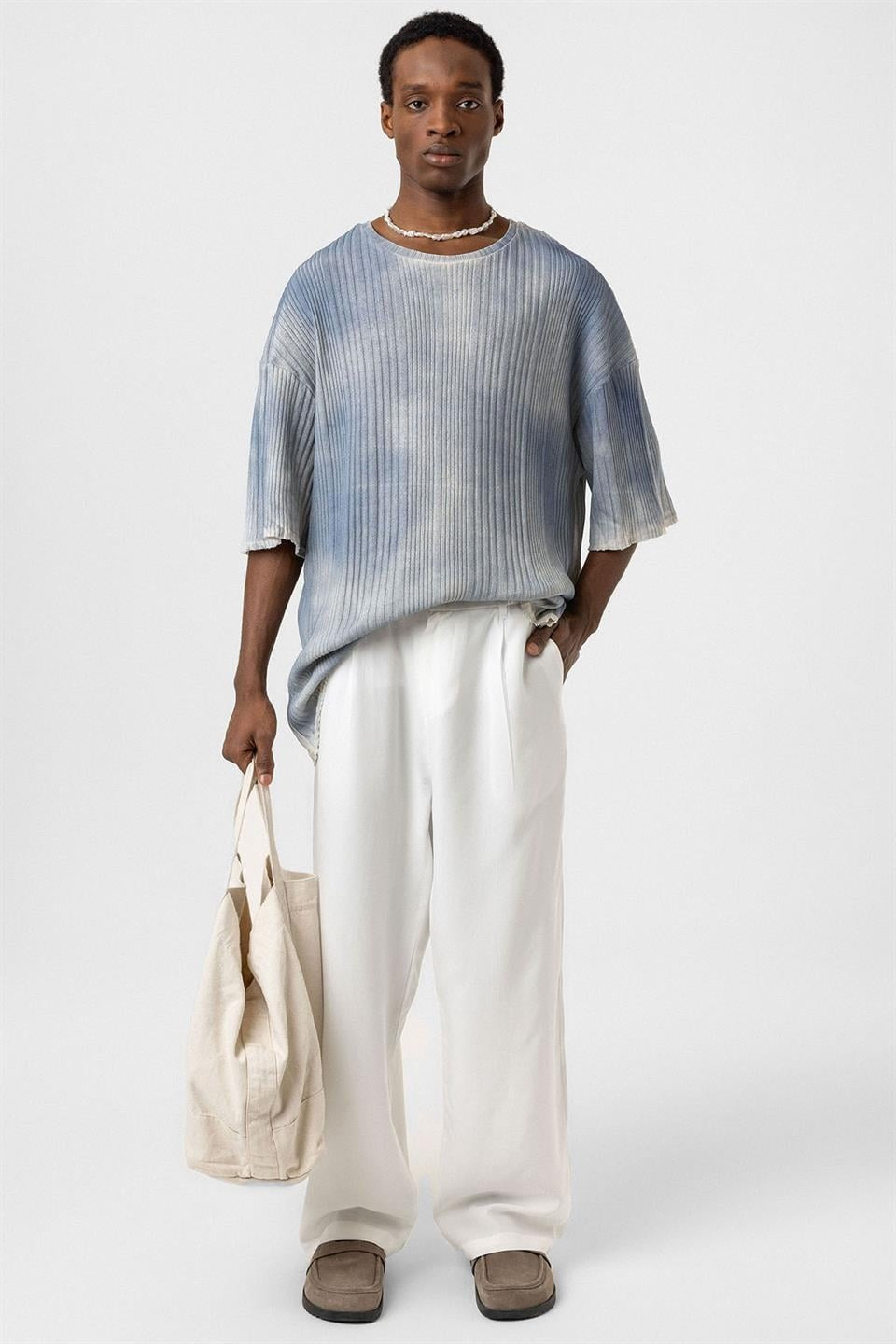 Oversized Knit T-Shirt (Machine Washable)