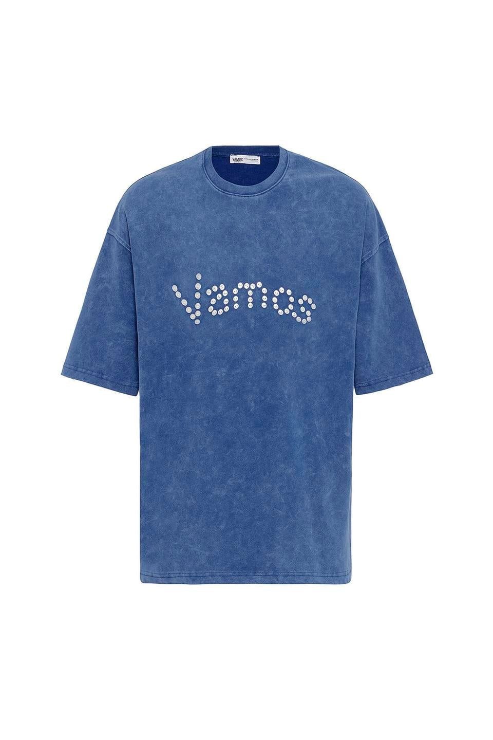 Oversized T-Shirt with Washed Button Details