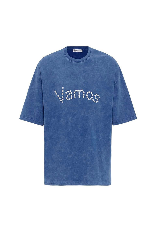 Oversized T-Shirt with Washed Button Details