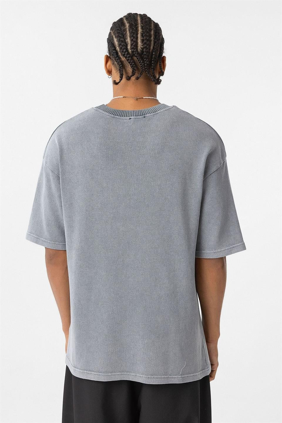 Oversized Printed Knit T-Shirt (Machine Washable)
