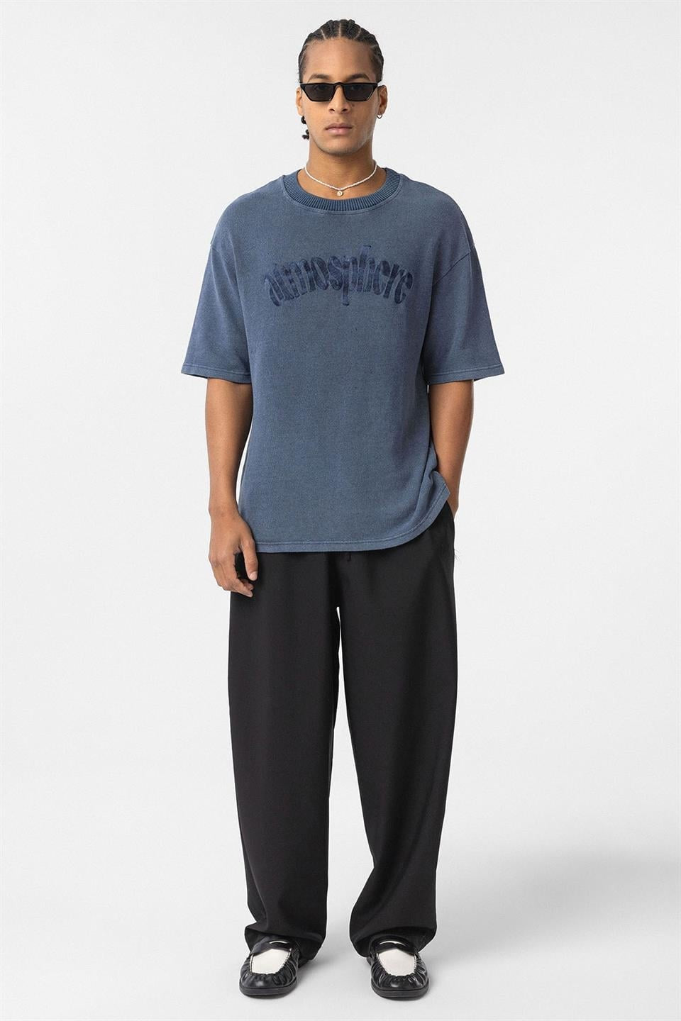 Oversized Printed Knit T-Shirt (Machine Washable)