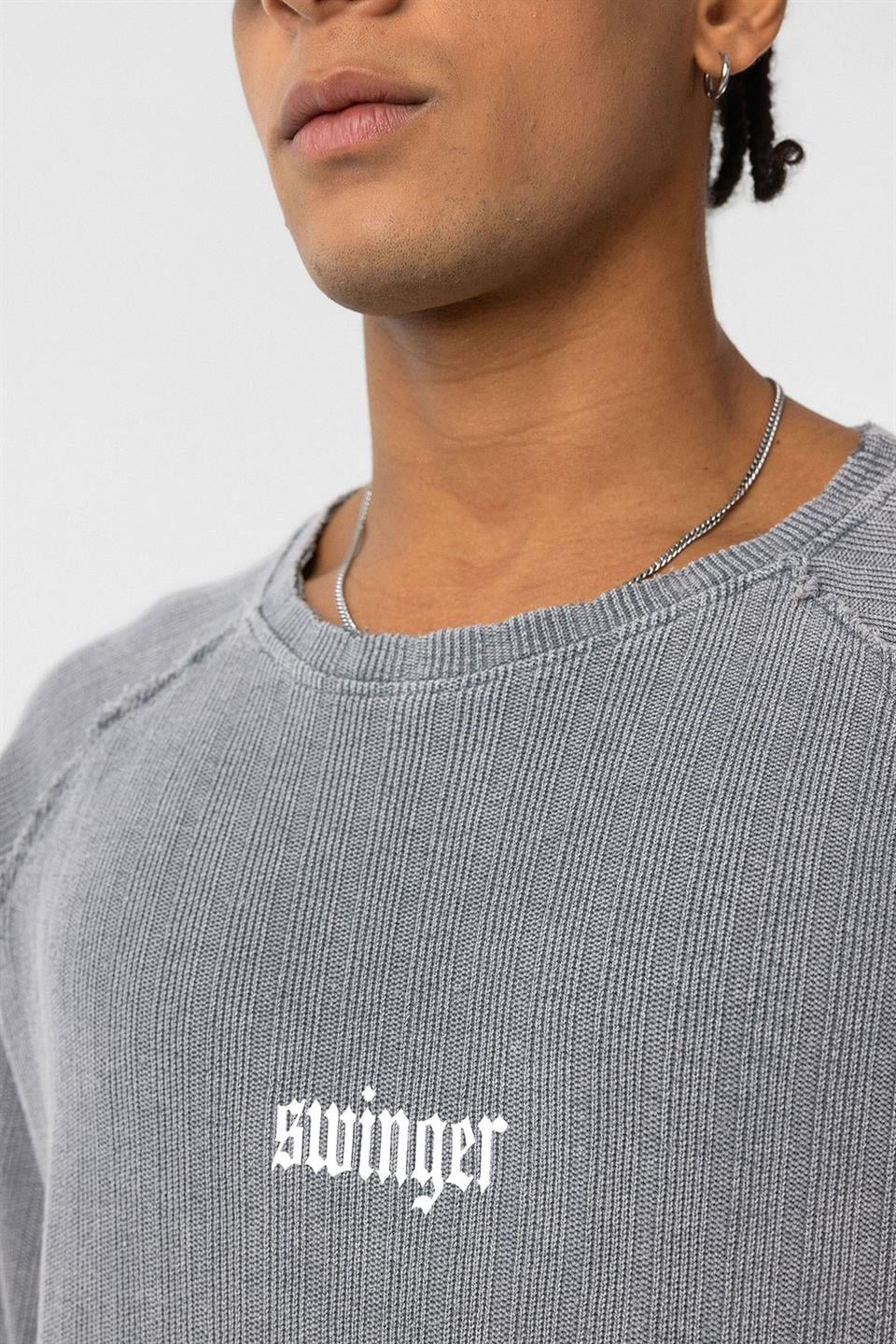 Oversized Printed Knit T-Shirt (Machine Washable)