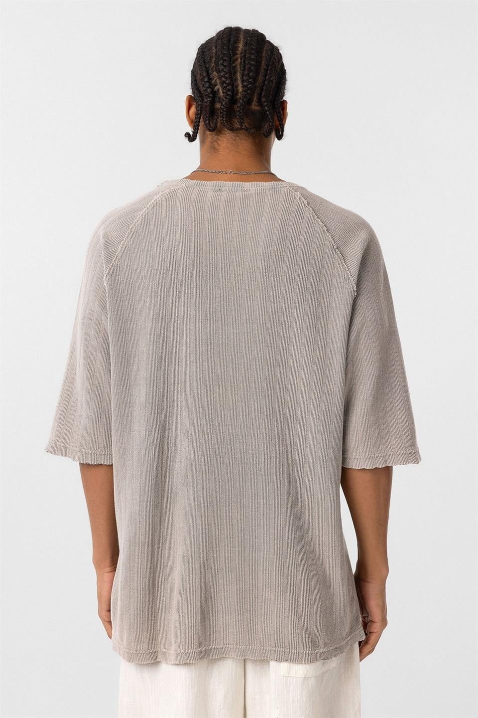 Oversized Printed Knit T-Shirt (Machine Washable)