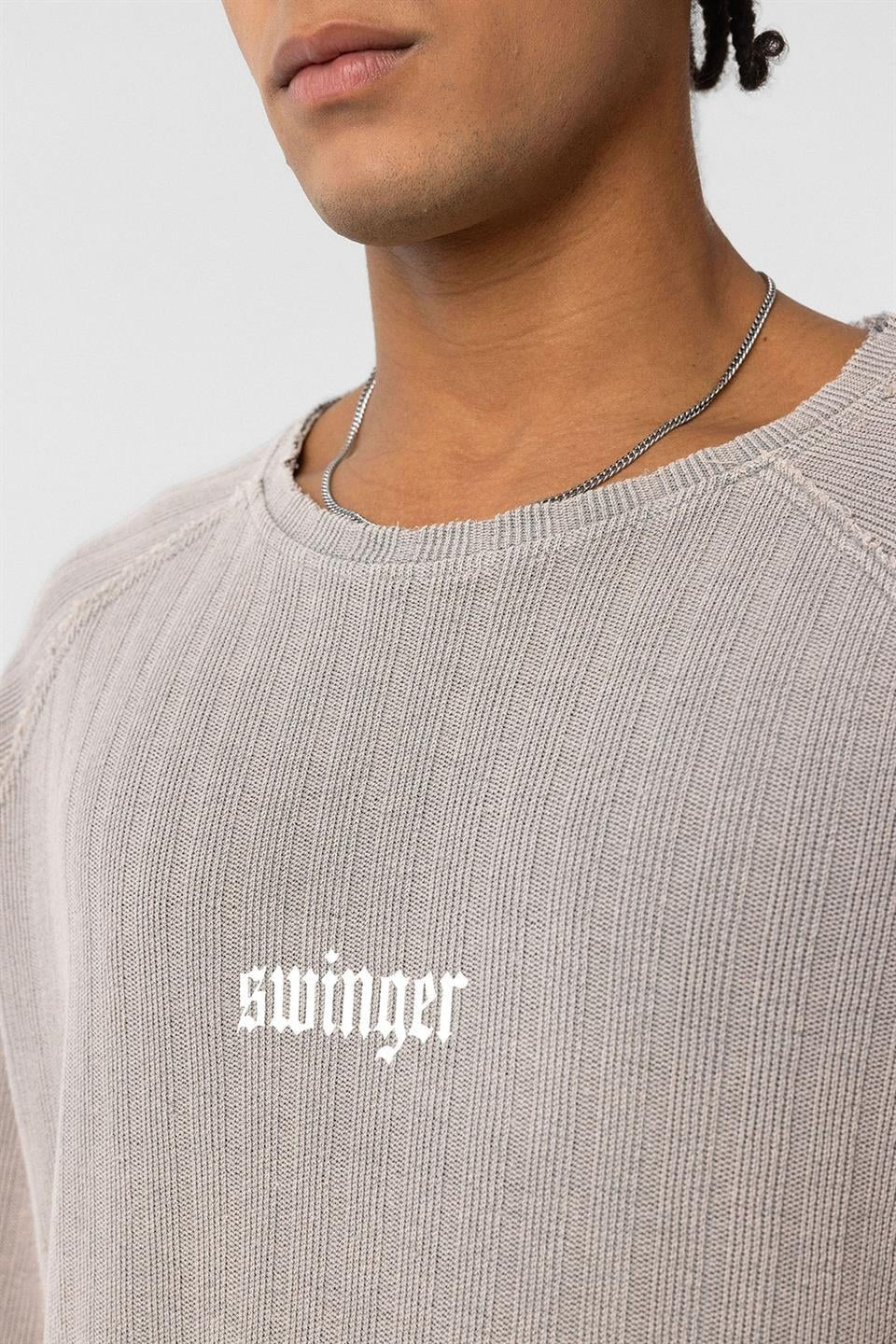 Oversized Printed Knit T-Shirt (Machine Washable)