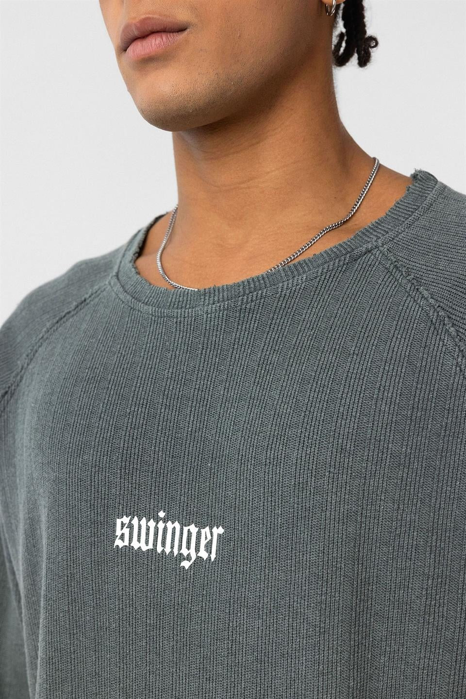Oversized Printed Knit T-Shirt (Machine Washable)