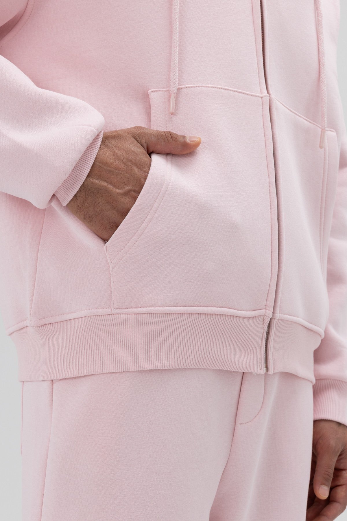Basic Oversized Hooded Sweatshirt with Zipper