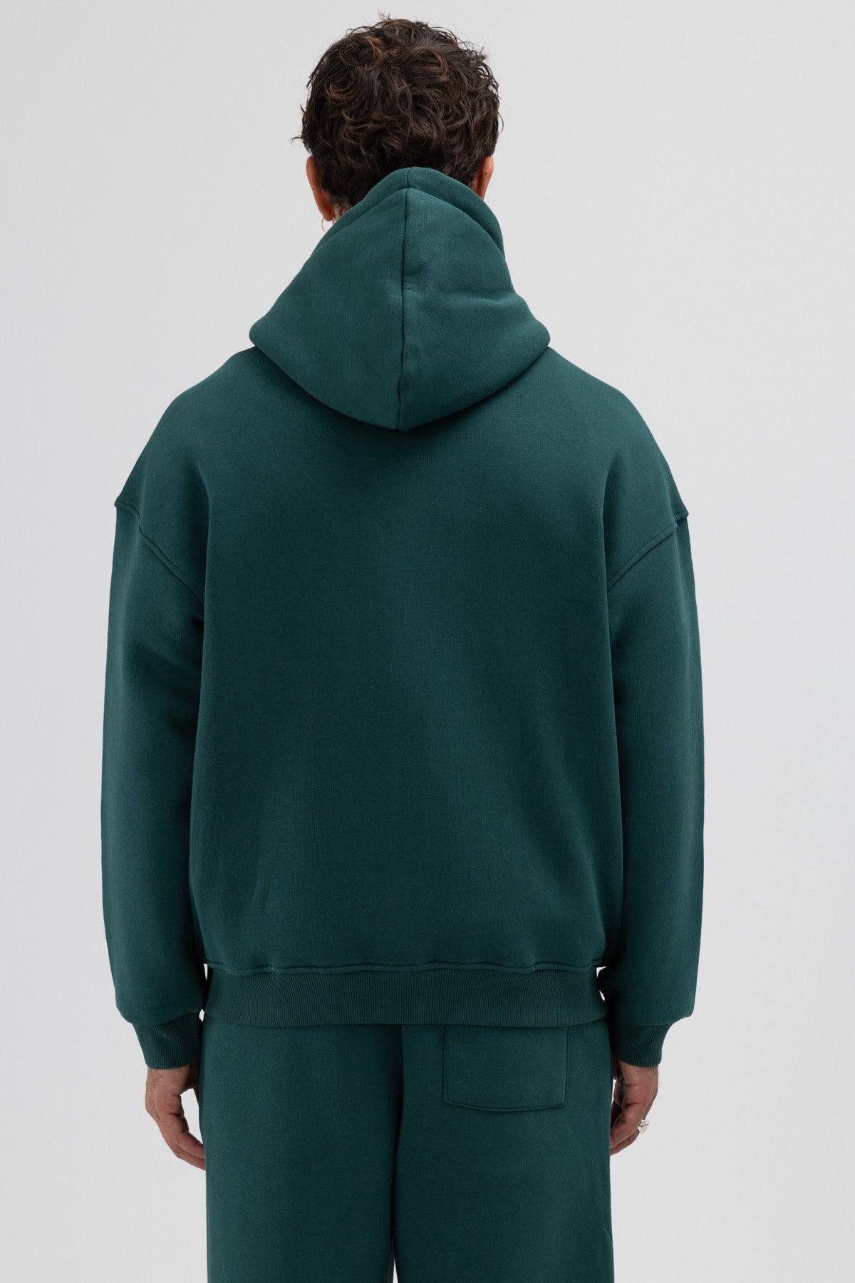 Basic Oversized Hooded Sweatshirt with Zipper