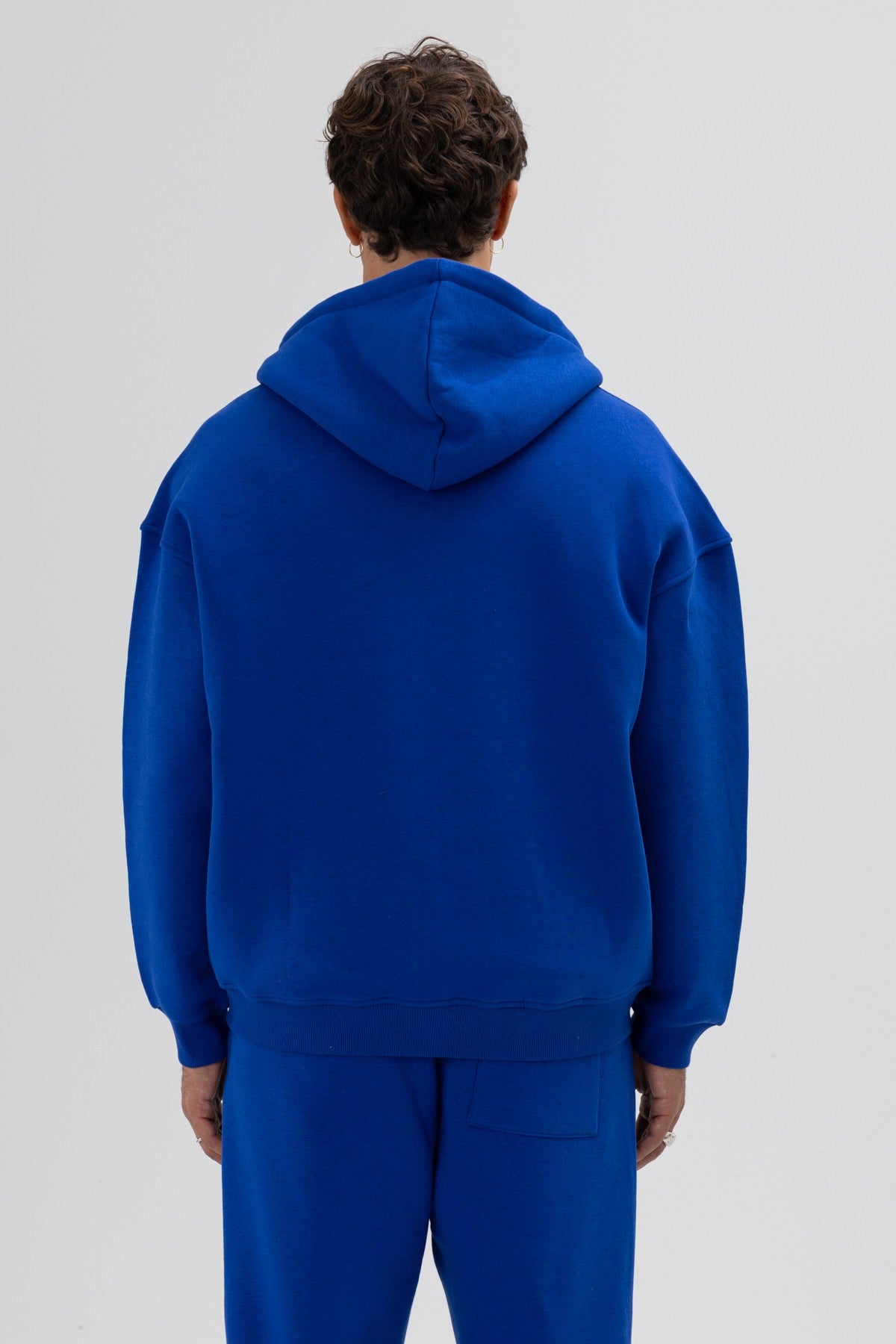 Basic Oversized Hooded Sweatshirt with Zipper