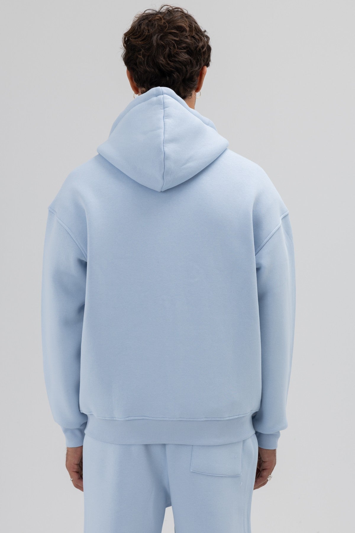 Basic Oversized Hooded Sweatshirt with Zipper