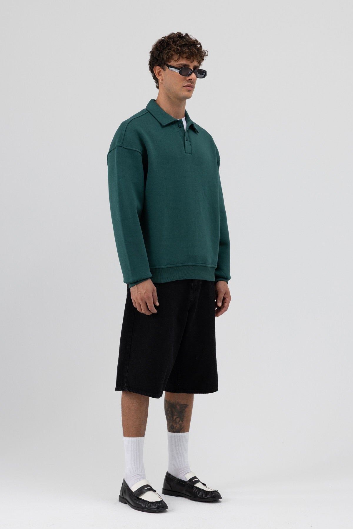Basic Polo-Neck Sweatshirt