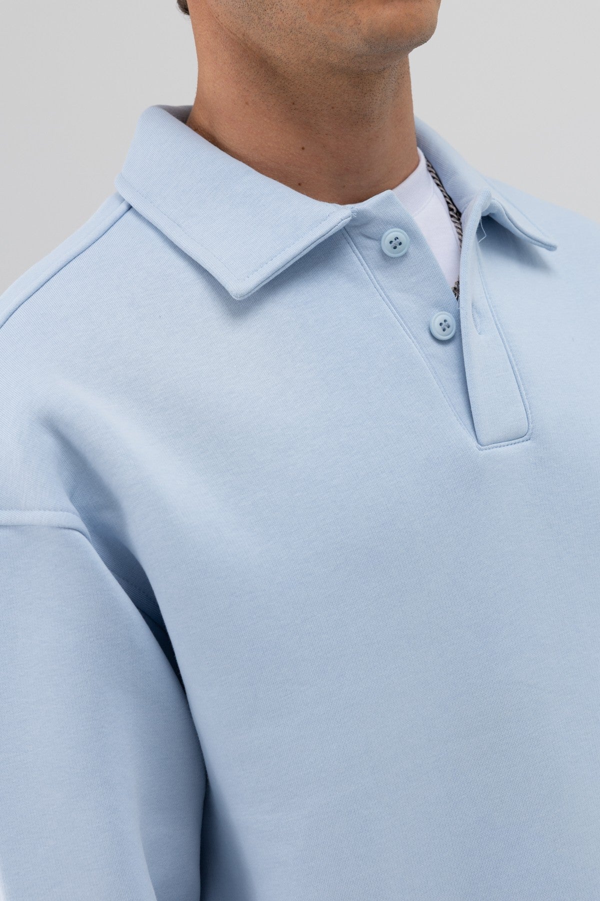 Basic Polo-Neck Sweatshirt