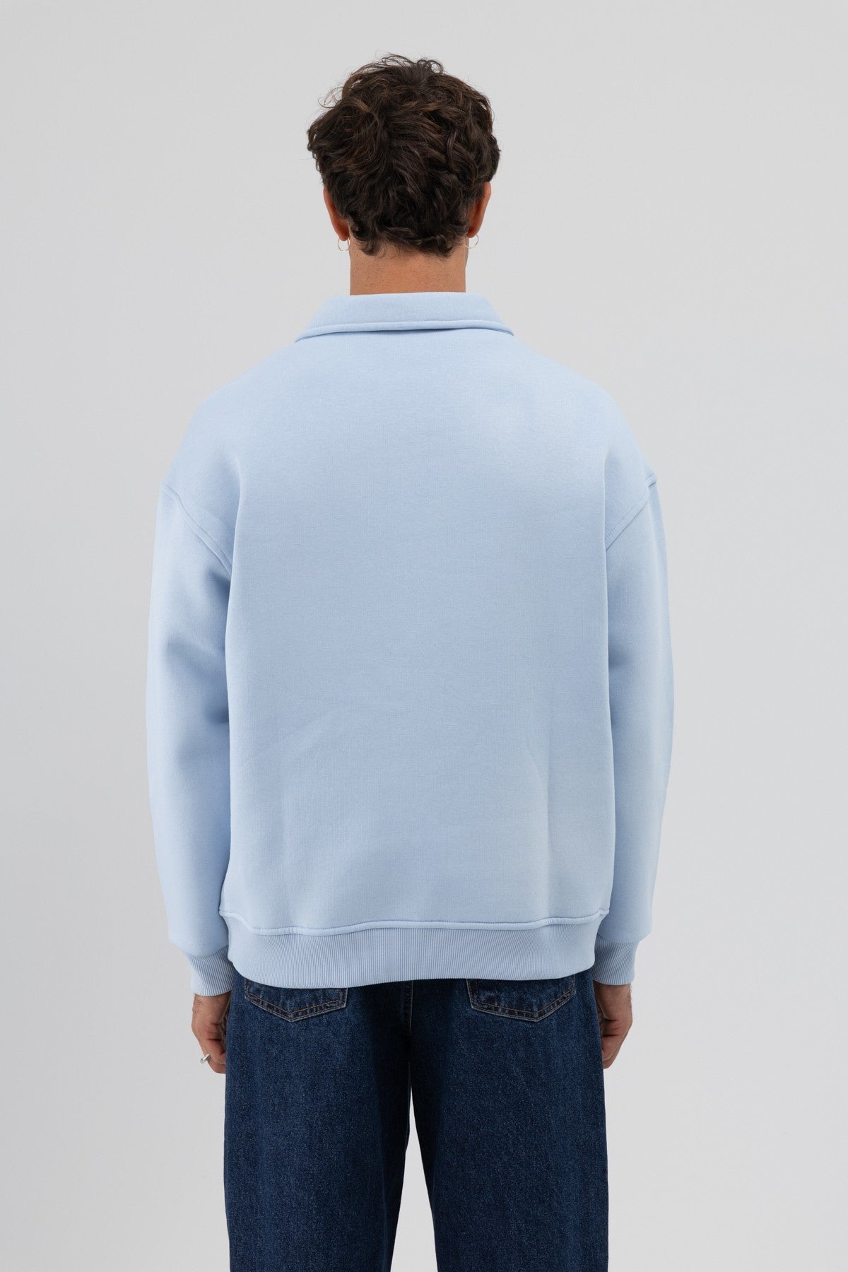 Basic Polo-Neck Sweatshirt
