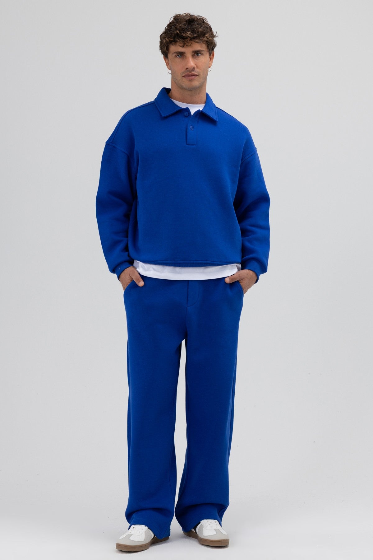 Basic Polo-Neck Sweatshirt