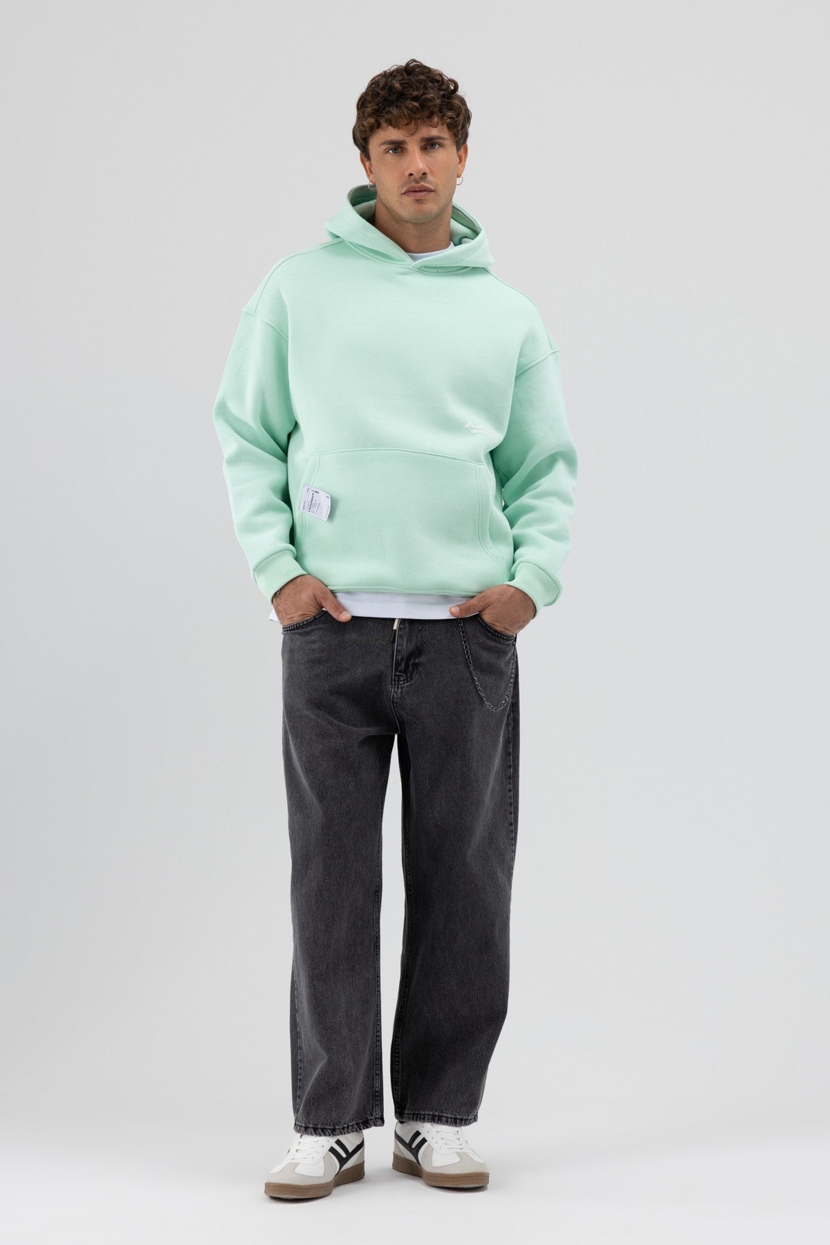 Oversized Hooded Printed Sweatshirt