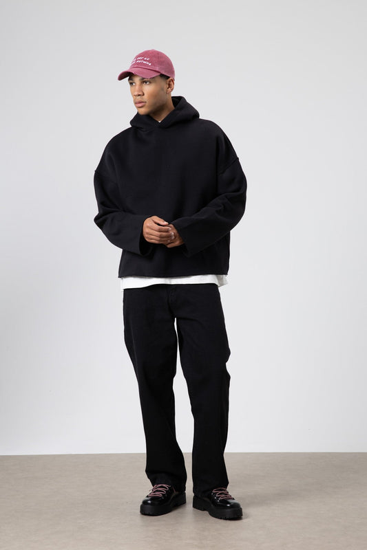 Basic Oversized Seamless Hooded Sweatshirt