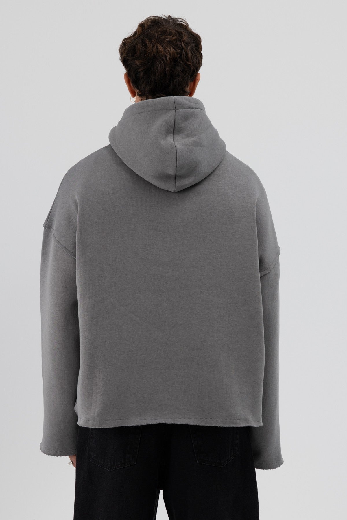 Basic Oversized Seamless Hooded Sweatshirt