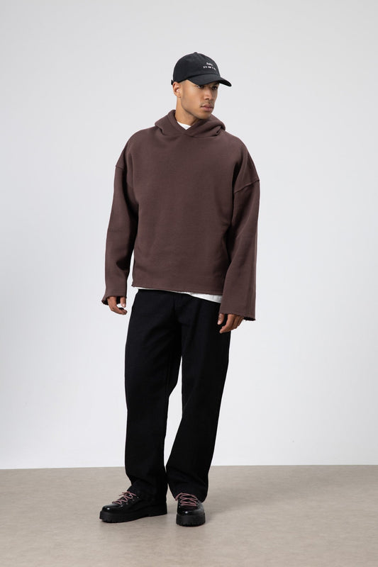 Basic Oversized Seamless Hooded Sweatshirt