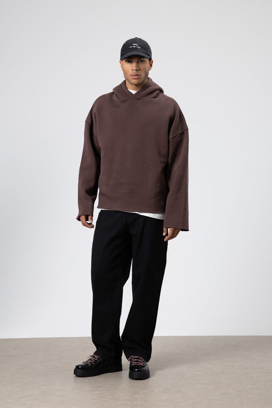 Basic Oversized Seamless Hooded Sweatshirt