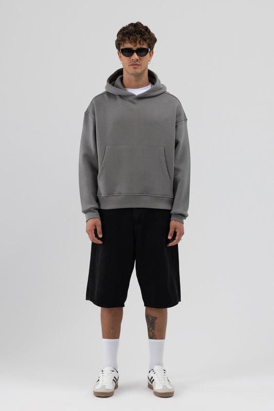 Basic Hooded Boxy-Fit Sweatshirt