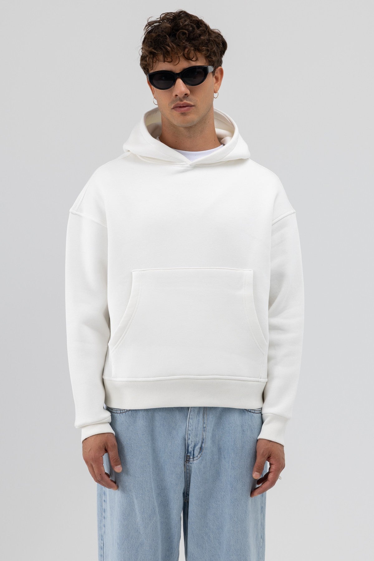 Basic Hooded Boxy-Fit Sweatshirt
