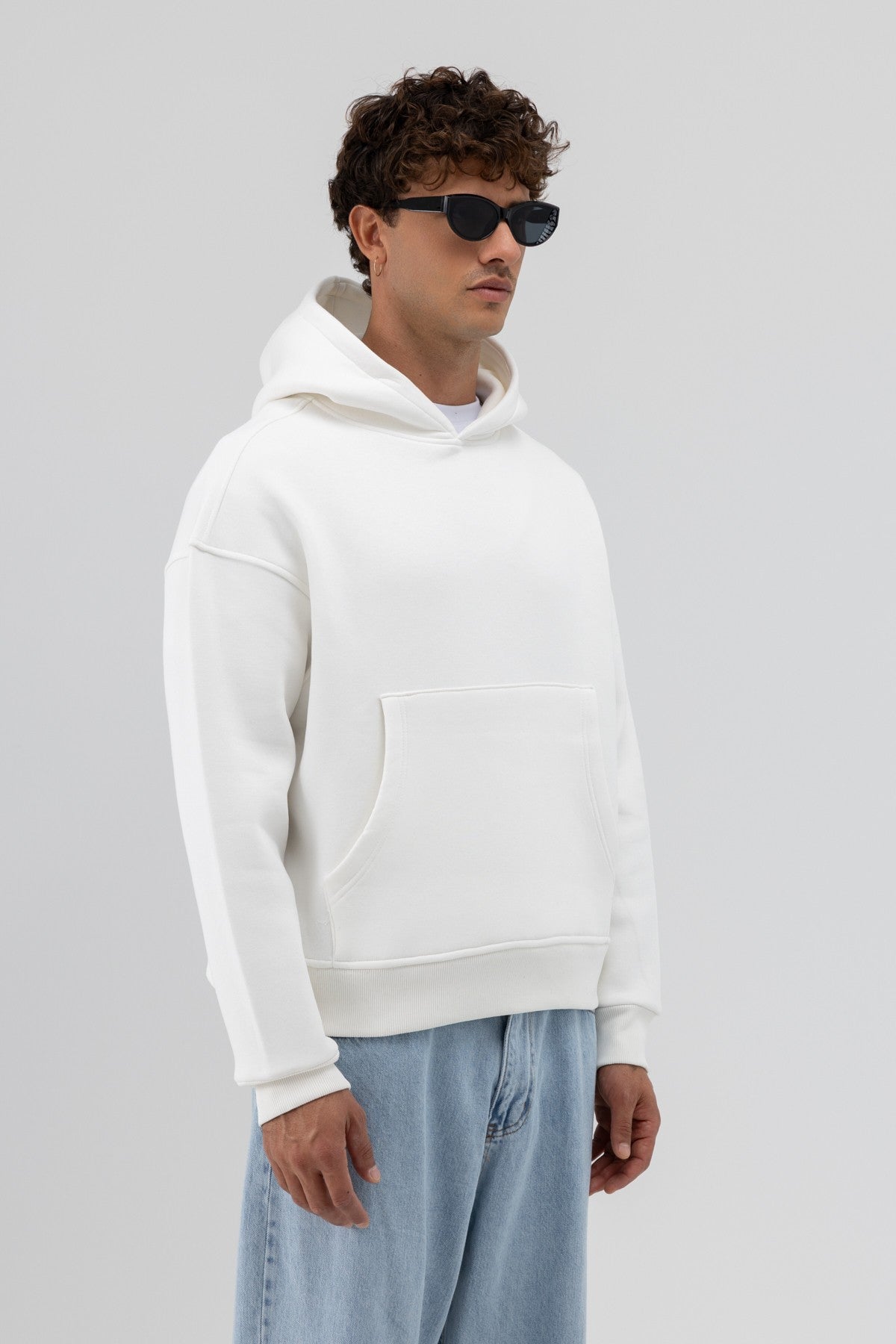 Basic Hooded Boxy-Fit Sweatshirt
