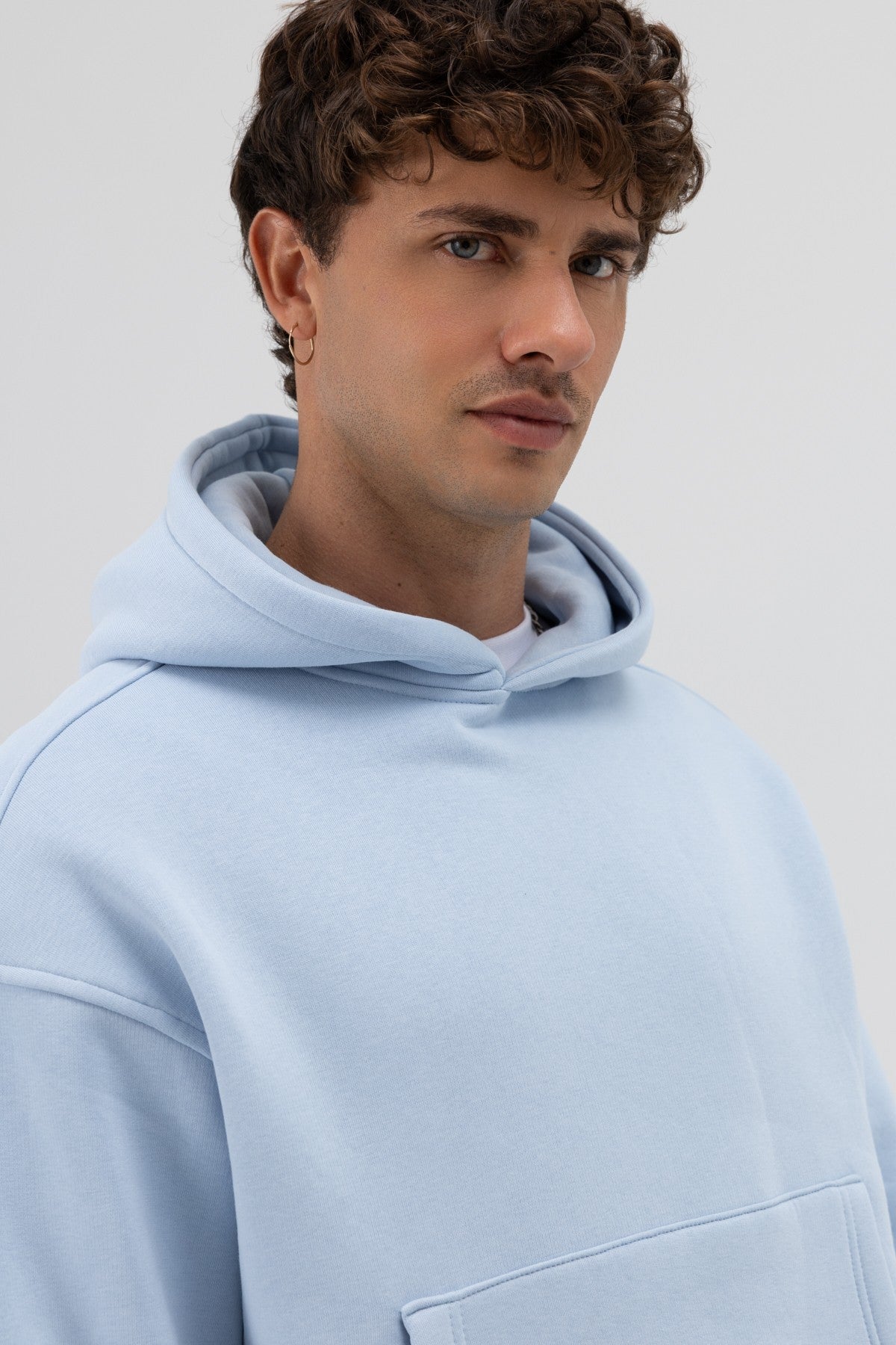 Basic Hooded Boxy-Fit Sweatshirt