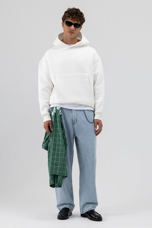 Basic Hooded Boxy-Fit Sweatshirt