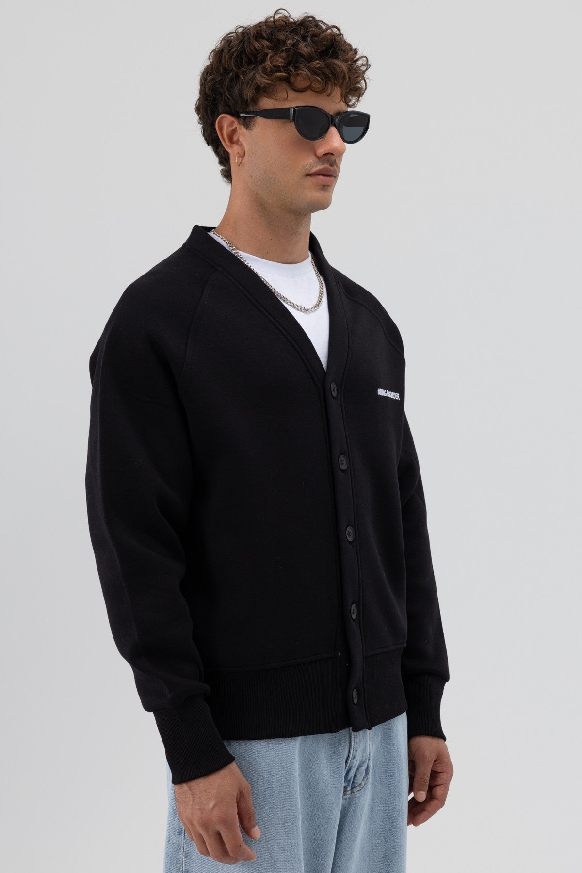 Oversized Button-Up Sweatshirt